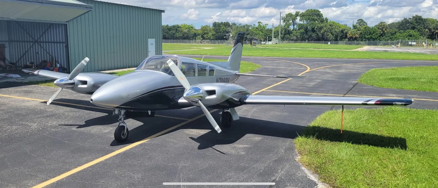 Gray Piper Twin Comanche (N7088Y) multi-engine trainer at Ozark-Blackwell Airport (71J)